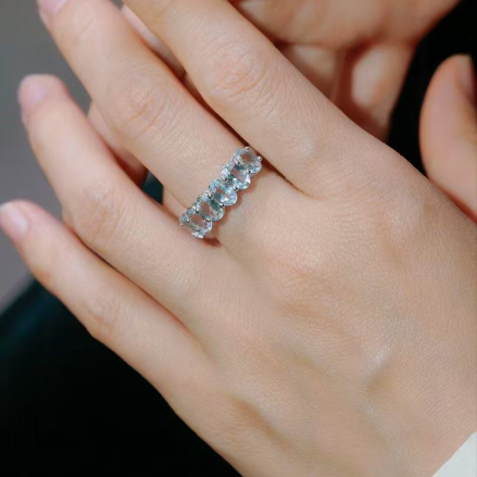 Aquamarine Diamond Ring